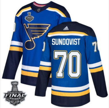 Oskar Sundqvi Blues Royal Heim Blau 2019 Stanley Cup Final Stitched